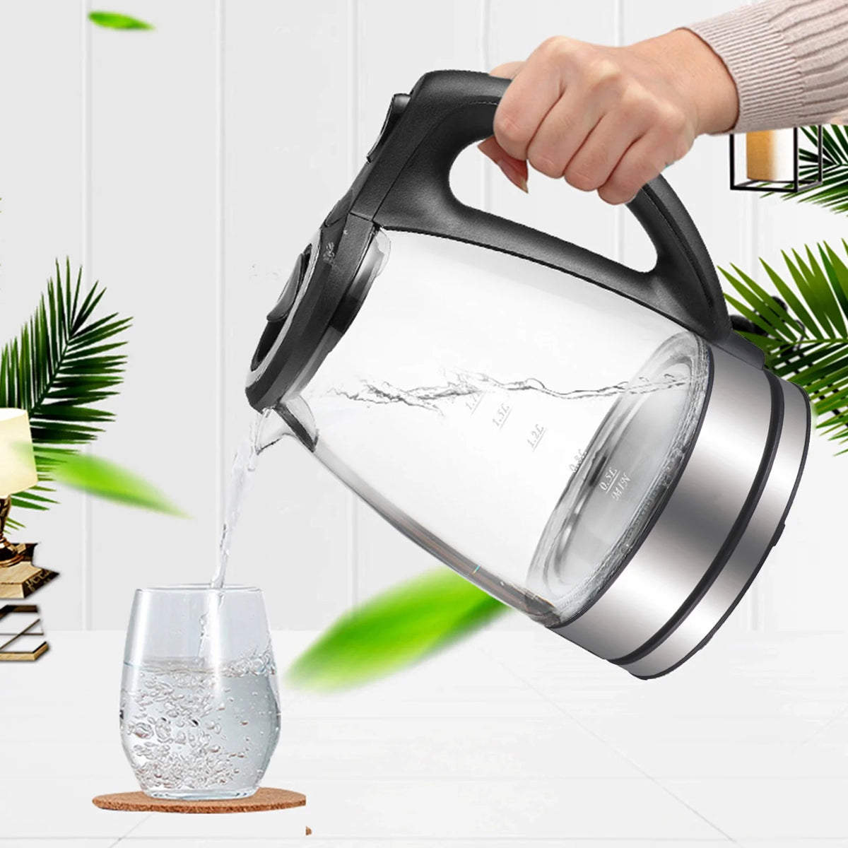 1500W Glass Electric Kettle with Auto Shut Off Y5675