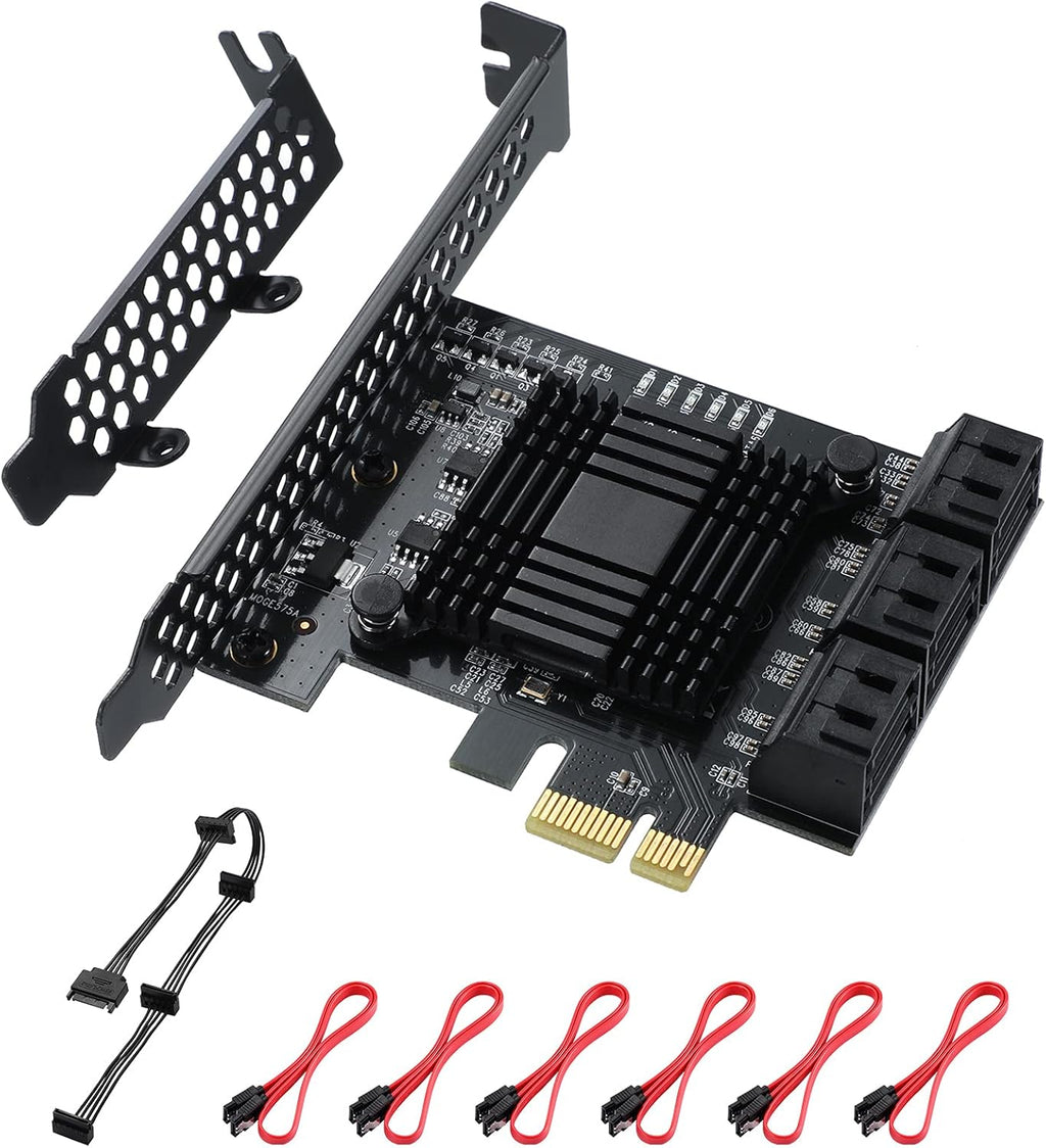 PCIe SATA Card 8 Port with 8 SATA Cables and Low Profile Bracket, Pack of 2 A2565