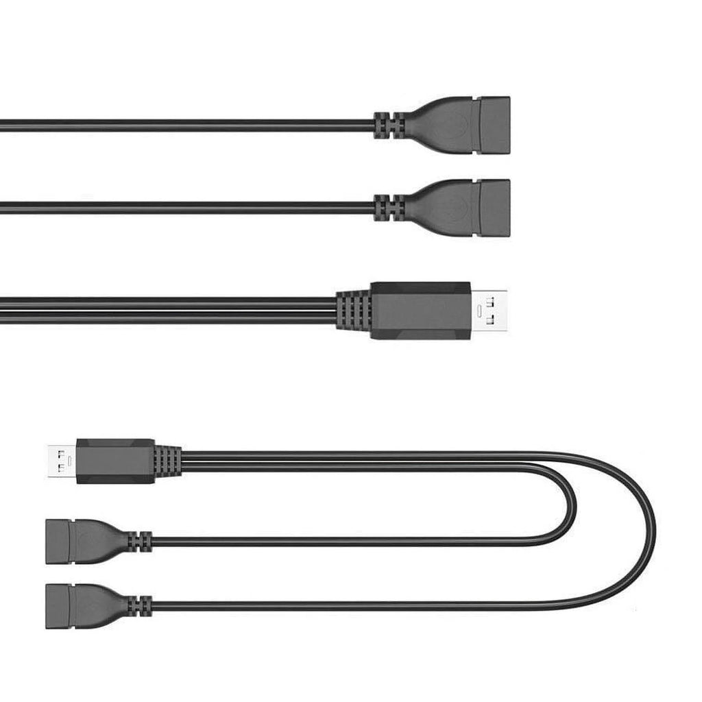 2.0 USB One Female Two Male Data Charging Cable 30cm H745024