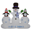 6.5 ft Inflatable Snowman and Penguins Christmas Yard Art Decoration D69356