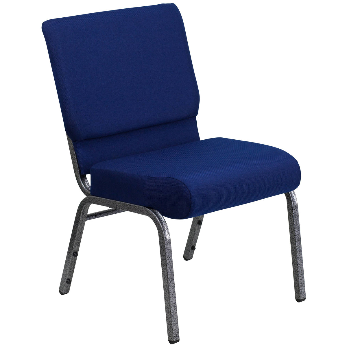 Blue 21-Inch Extra Wide Fabric Stacking Church Chair with 4-Inch Thick Seat A513009