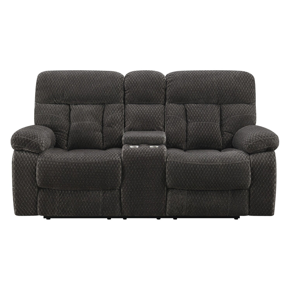 Dark Gray Tufted Dual Recliner Loveseat O6240