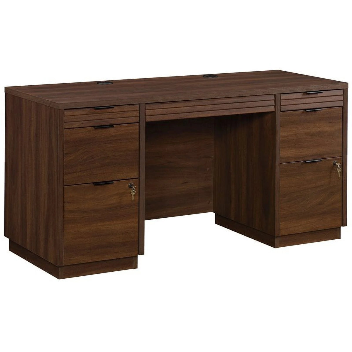 60" Credenza Desk & 2-Drawer Lateral File Cabinet A8105