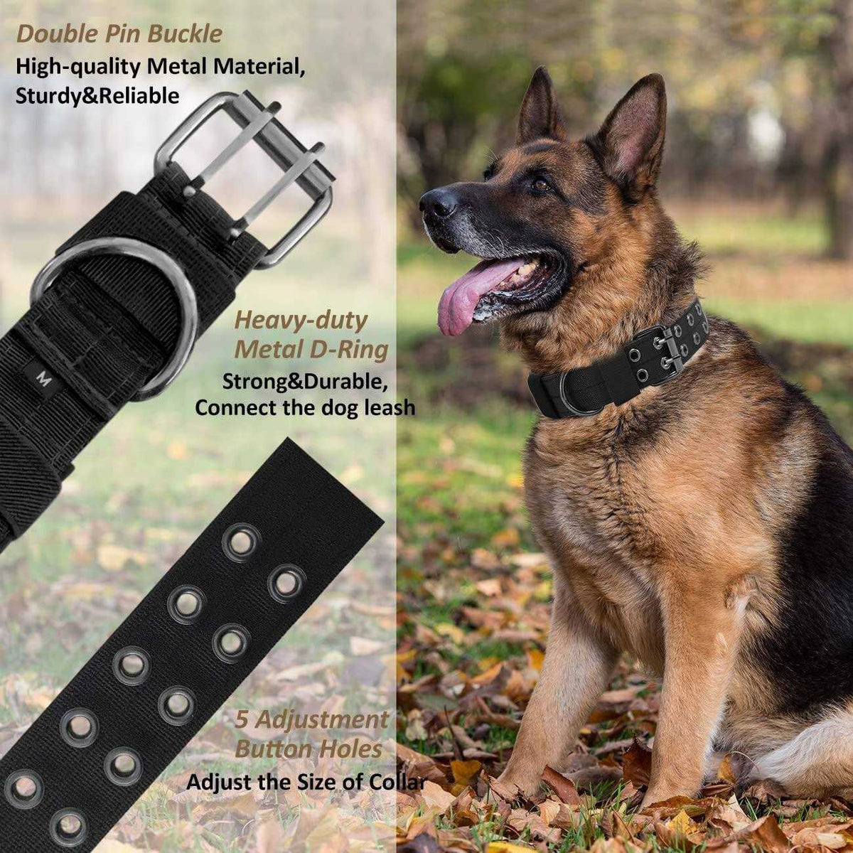 Nylon Adjustable Heavy Duty Tactical Dog Collar J45009