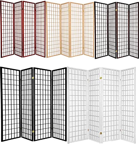 6 Panels Room Divider Privacy Screen Partition 71" Tall Cherry Finish 104" Wide D756979