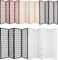 6 Panels Room Divider Privacy Screen Partition 71" Tall Cherry Finish 104" Wide D756979