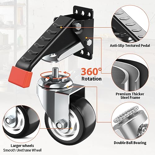 4 Pack Heavy Duty Retractable Caster Kit A8840