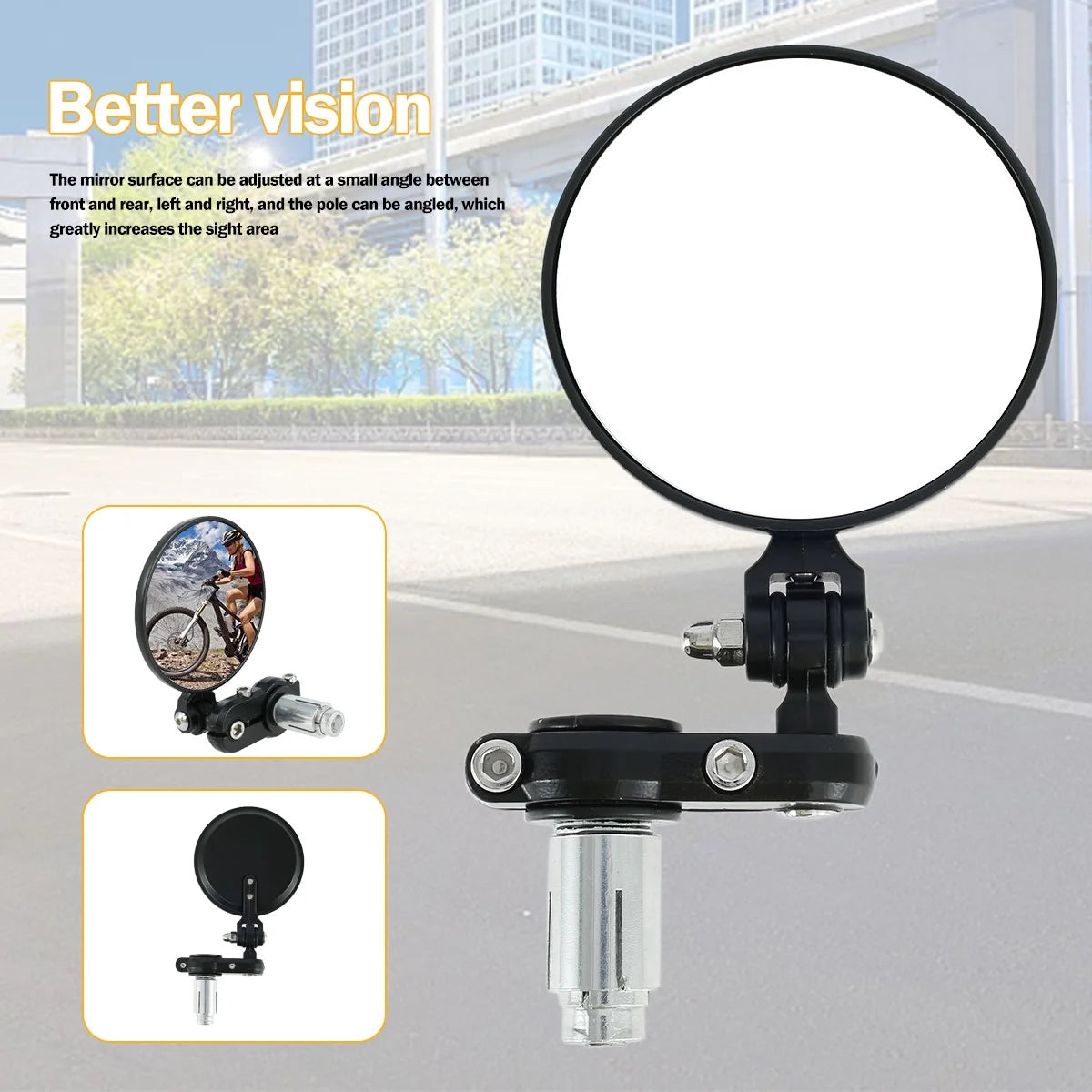2Pcs Adjustable Foldable Bicycle Handlebar Rearview Mirrors L565753