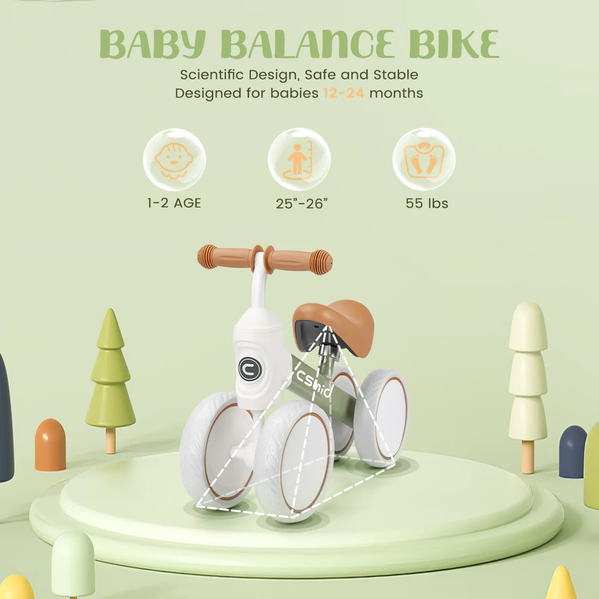 Adjustable No Pedal Toddler Balance Bike X476