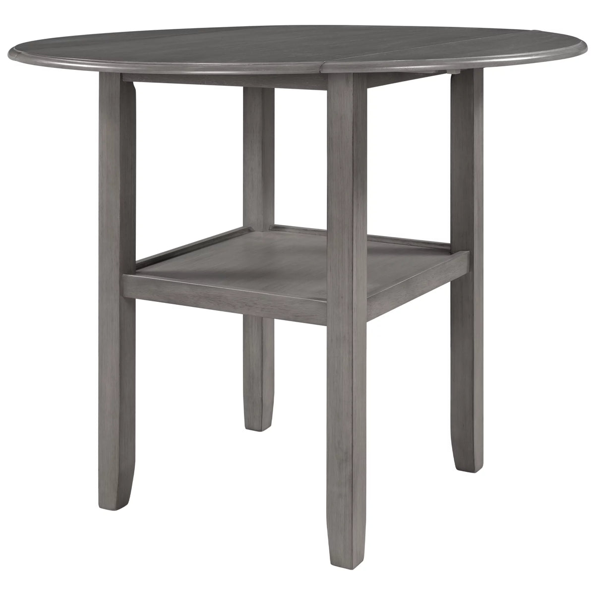 Round Drop Leaf Kitchen Dining Table with Shelf J3322