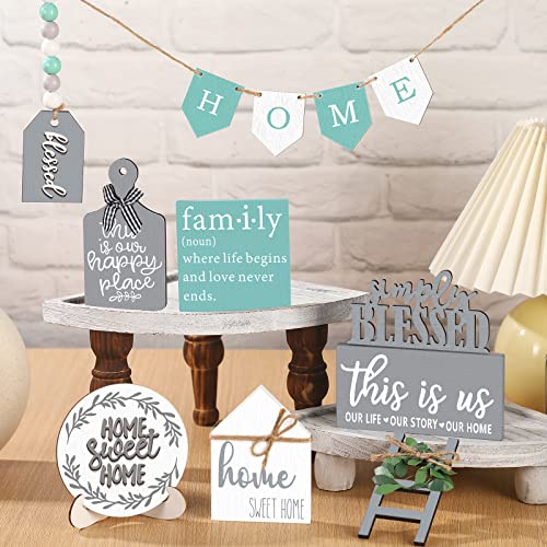 Two Tiered Tray with 11 Pcs Wooden Signs X120771