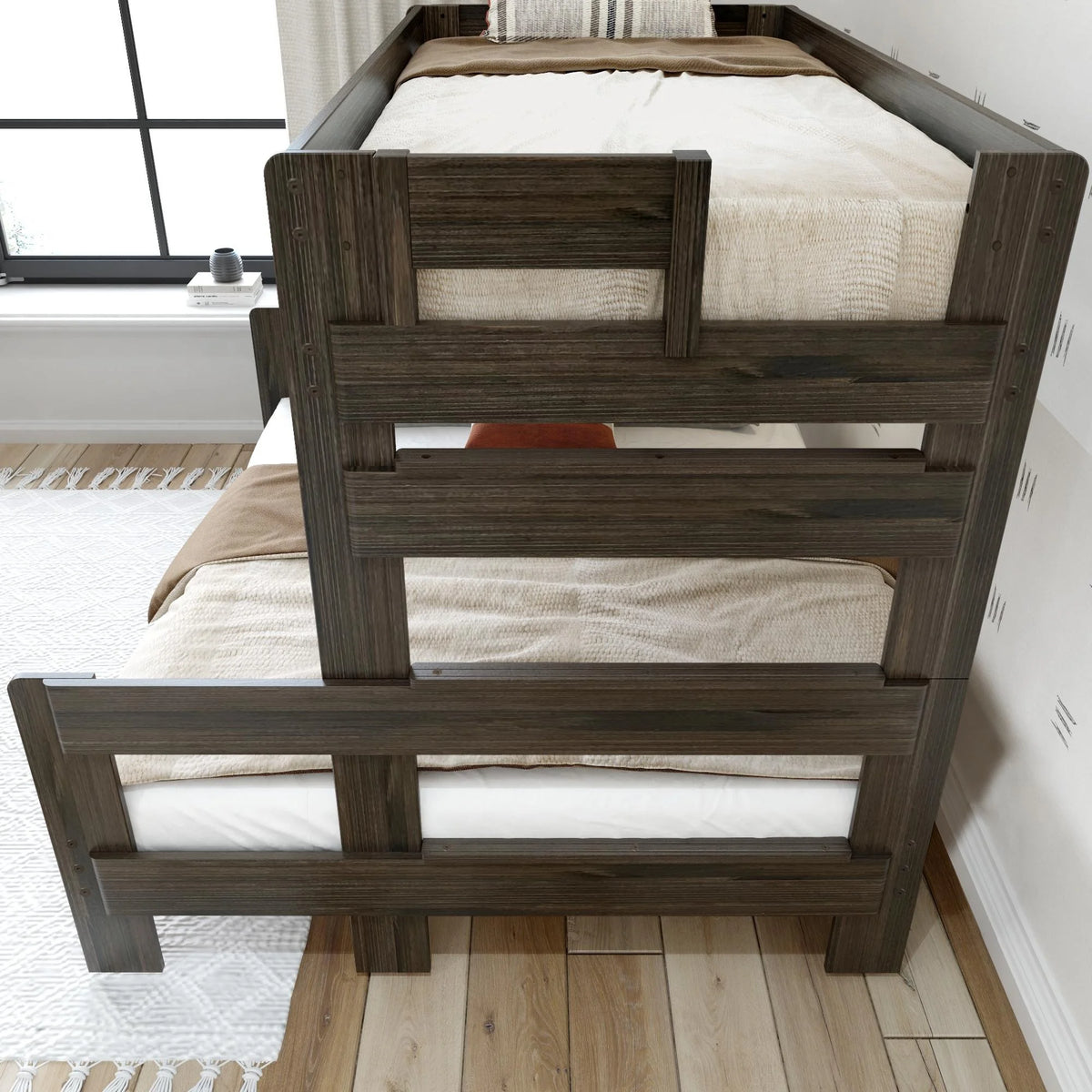Solid Wood Twin over Full Bunk Bed B2080