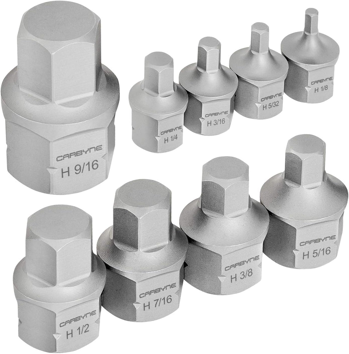 9 Piece SAE Hex Bit Socket Set S-2 Steel E915