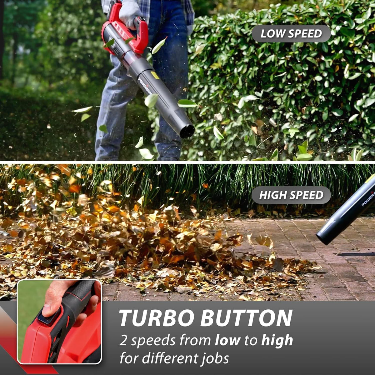 Cordless 20V Electric Leaf Blower with 2 X 2.0 Battery & Charger, 350CFM 85MPH X785