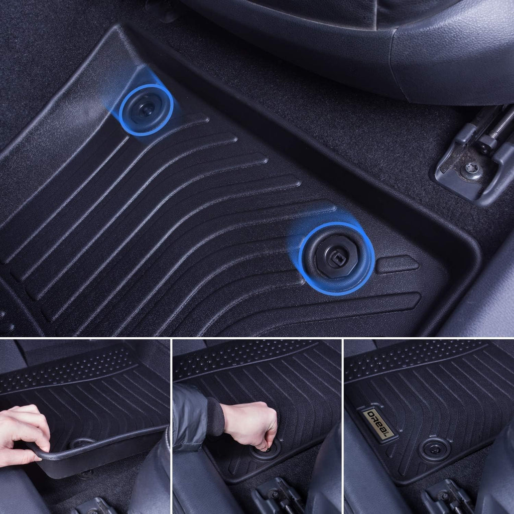 Black Floor Mats Liners for GV80 5 Seats 2021 2022 Heavy Duty All Weather Guard Front Rear Auto Carpet O46990