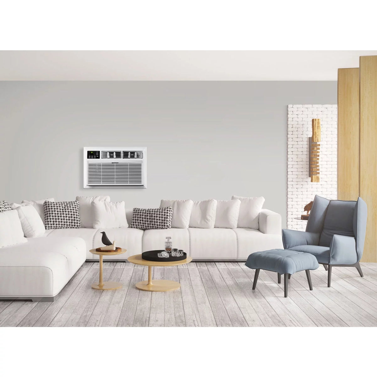 8000 BTU 115-Volt Wall Air Conditioner with Remote, White R36756