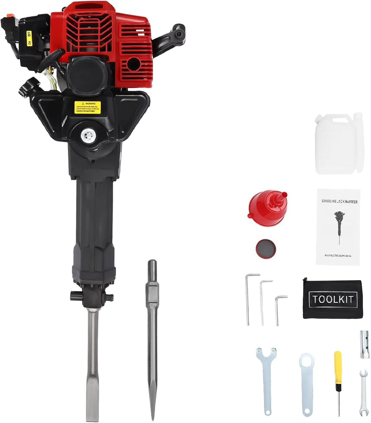 52CC 2 Stroke Gasoline Concrete Breaker with 2 Chisels O4542