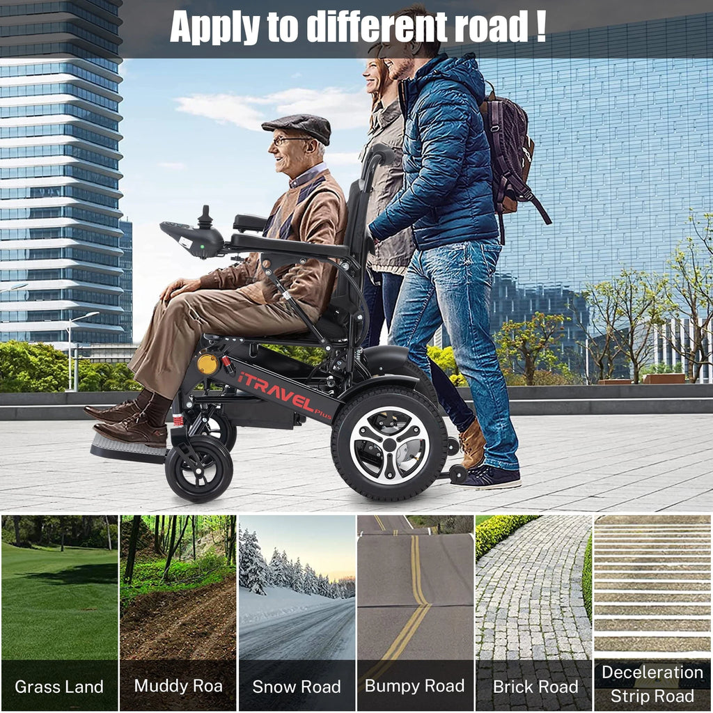 Lightweight Portable Folding Electric Wheelchair with Gel Seat Cushion S184239