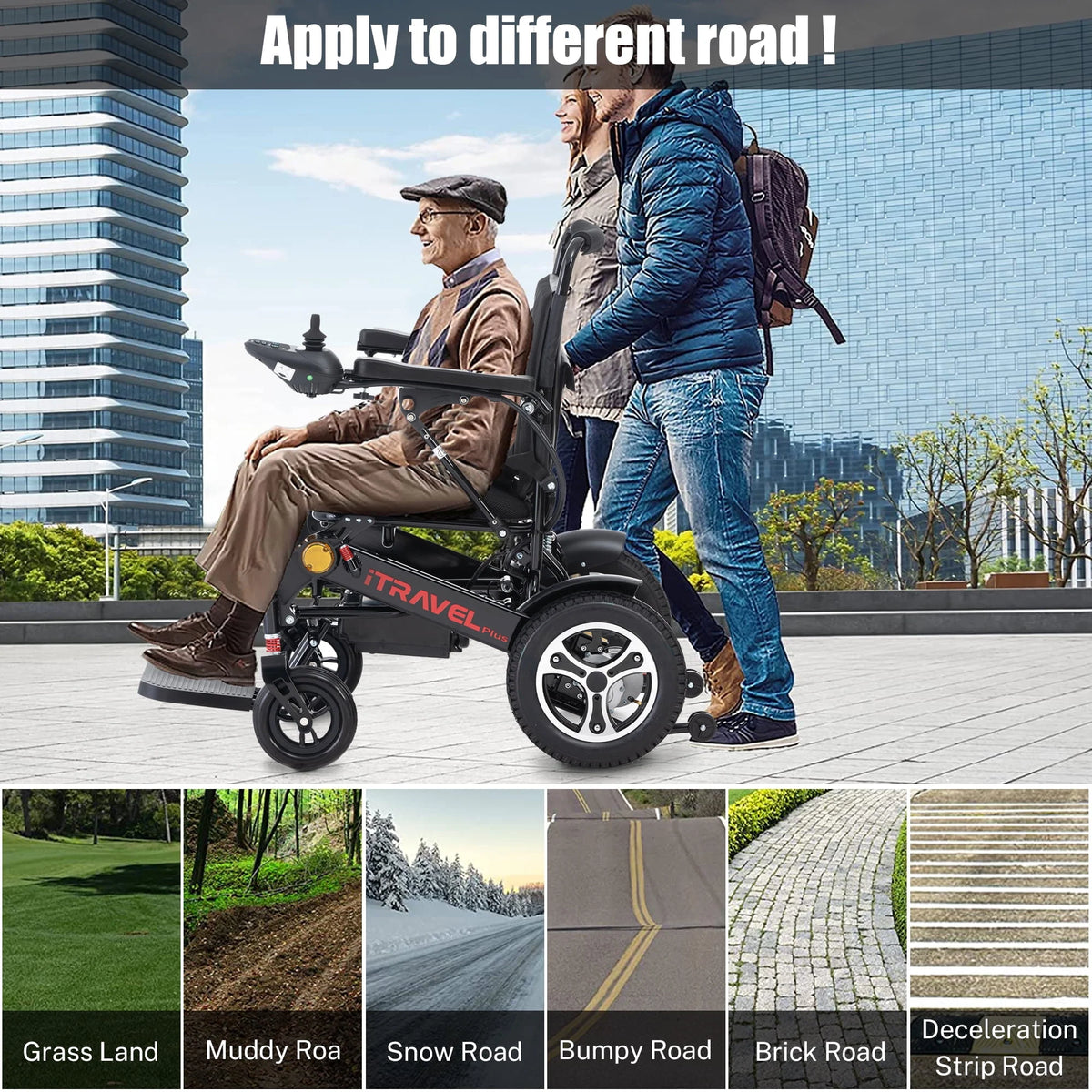 Lightweight Portable Folding Electric Wheelchair with Gel Seat Cushion S184239