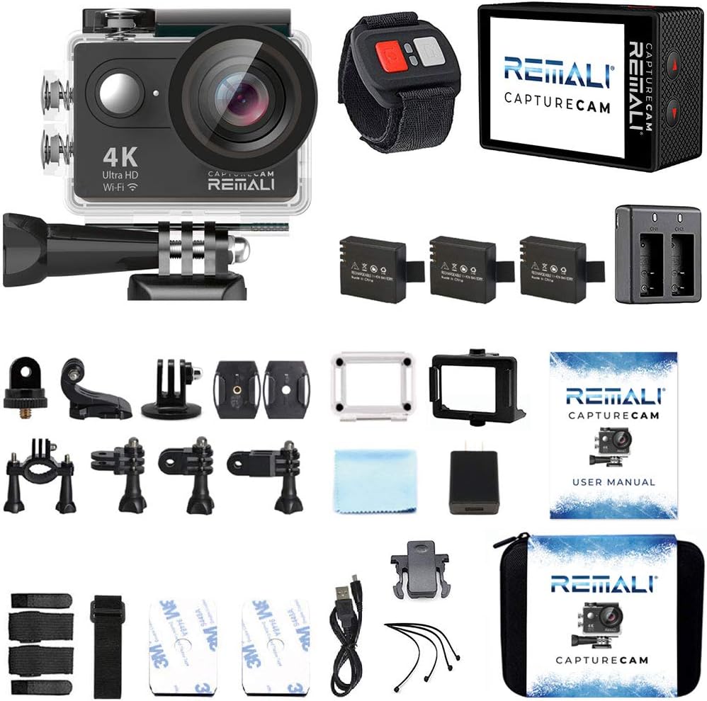 4K Ultra HD Waterproof Sports Action Camera Kit with Carrying Case R20561