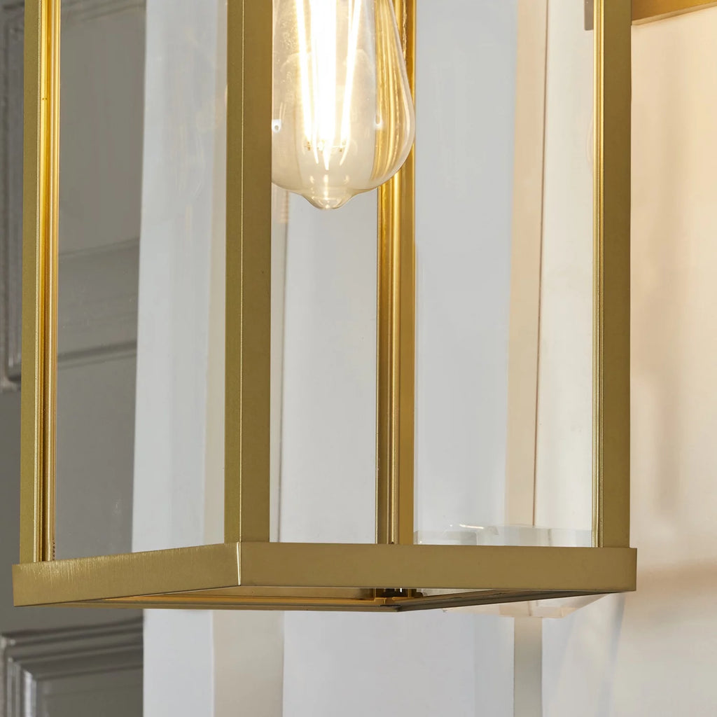 15" Brass Finish Clear Glass Outdoor Wall Light Y151845