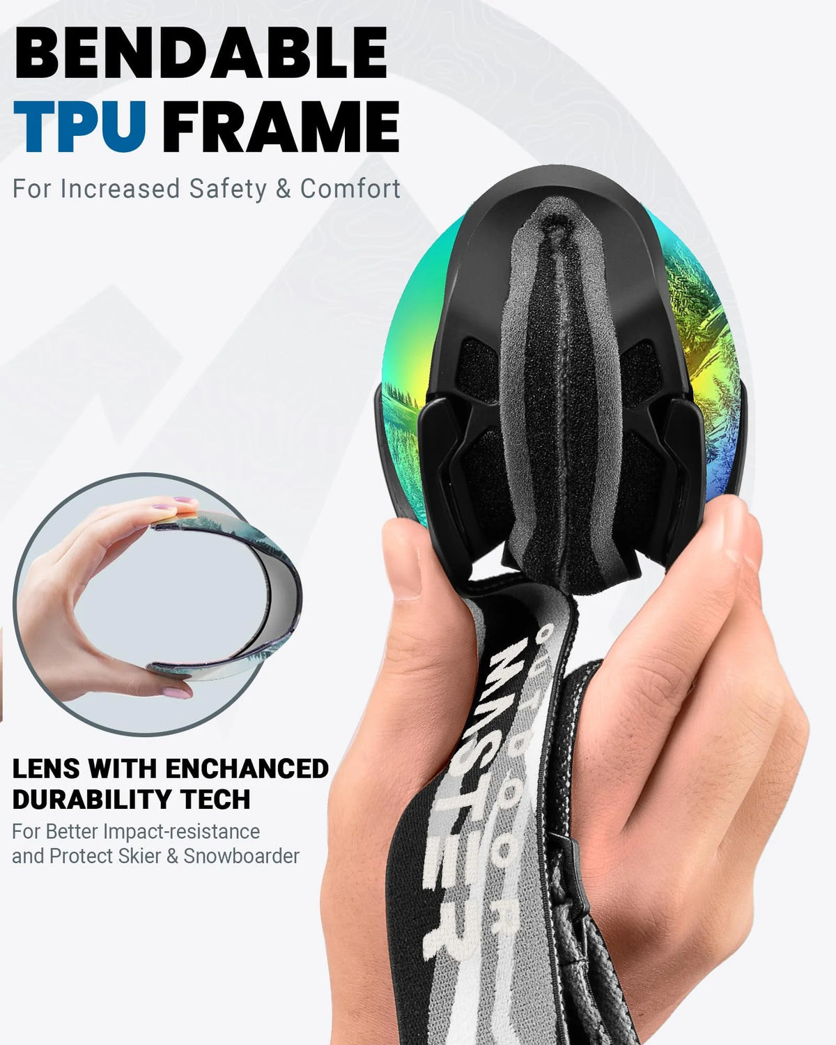 Ski Goggles with Cover OTG Anti-Fog H35947