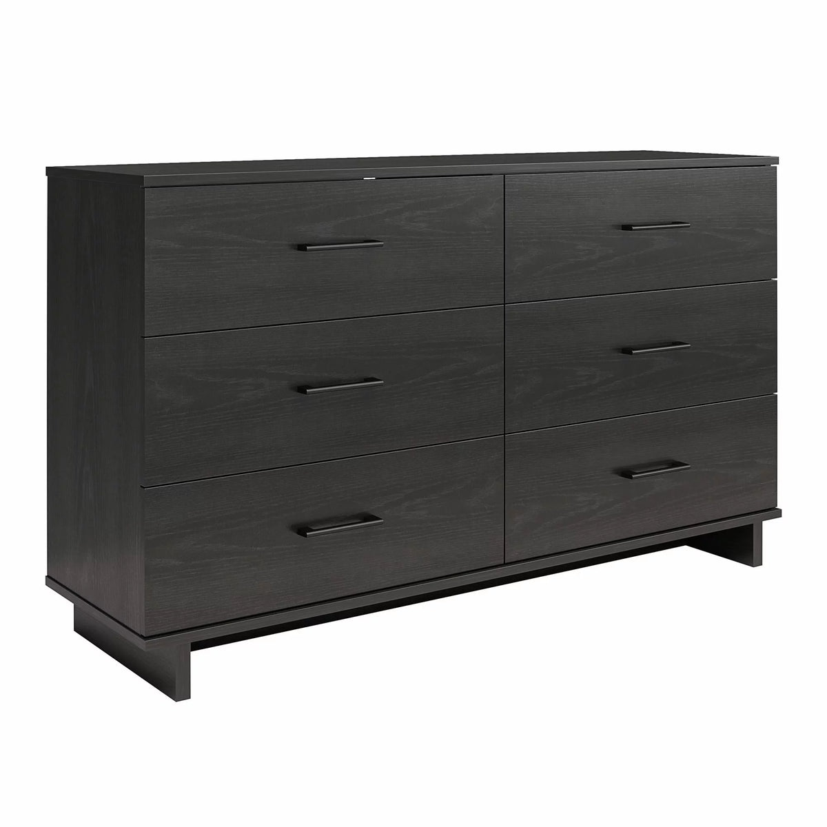 Black Oak 6 Drawer Wide Dresser U130104