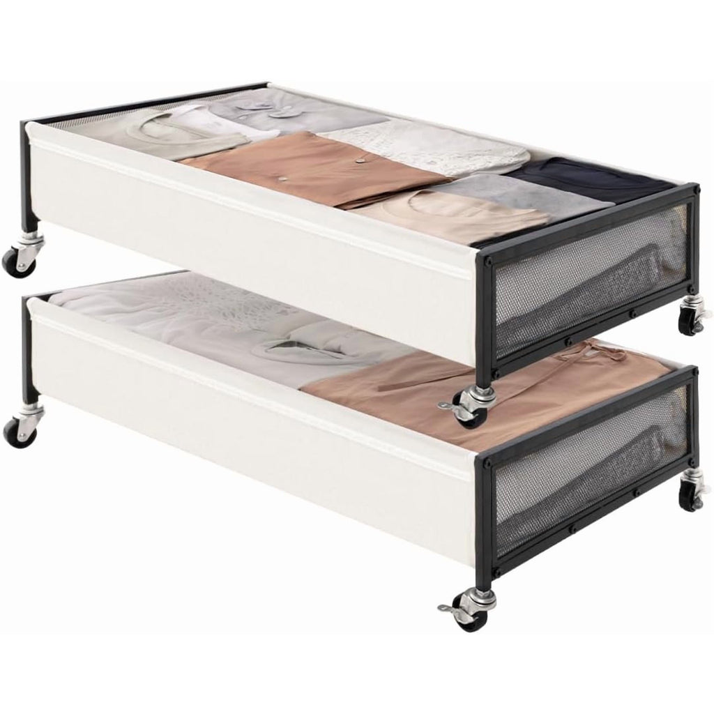 2-Pack Metal Underbed Storage Bins, 80L E4056