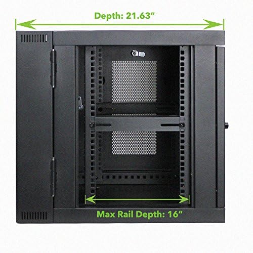 9U Wall-Mount Network Cabinet Enclosure, 450mm Depth, Hinged Back, Swing Gate Server Cabinet Z897186