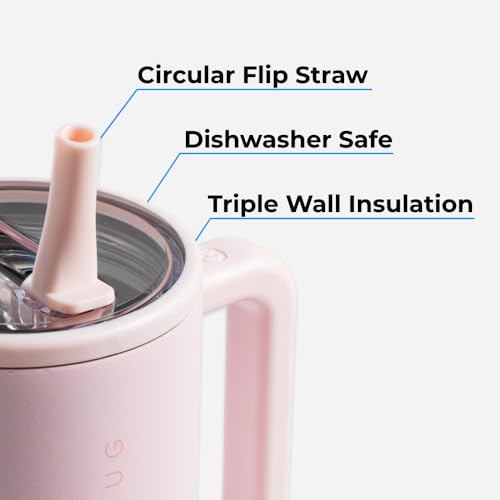 40 oz Insulated Stainless Steel Water Bottle with Handle & Flip Straw C202670