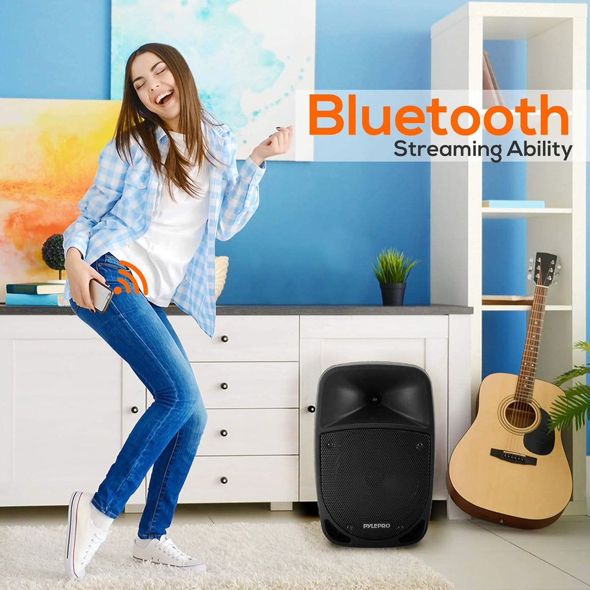 1000W Portable Bluetooth PA Speaker with UHF Wireless Microphone U413262