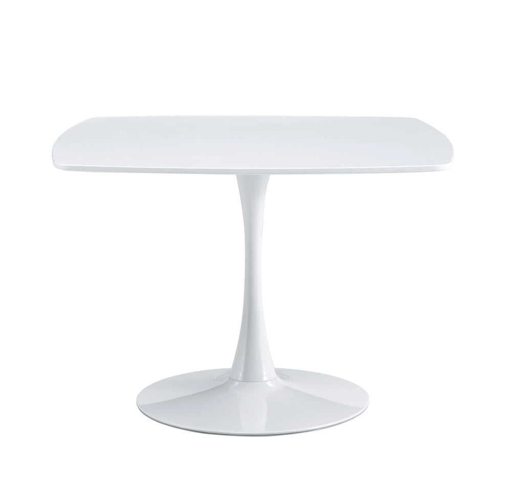 White Mid-century Round MDF Pedestal Dining Table T586364
