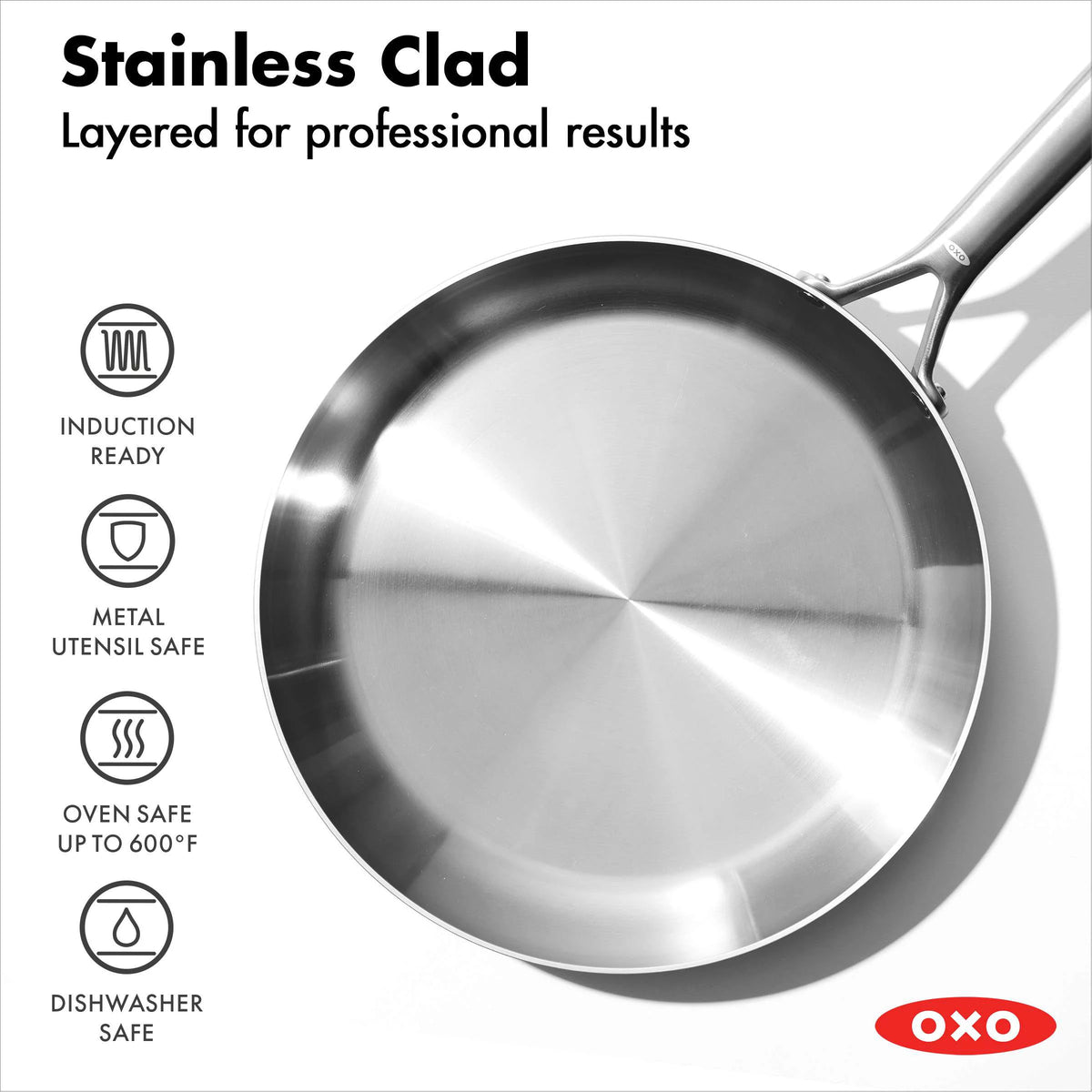 12" Tri-Ply Stainless Steel Frying Pan J9547