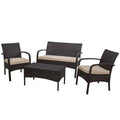 Brown Wicker 4 Piece Chat Set H437
