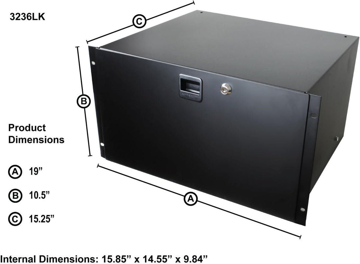 Lockable Steel Rack Drawer (6U) V74966