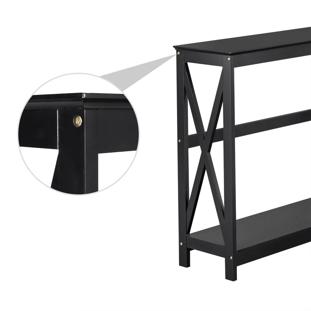 Black 2 Tier Console Table C3821
