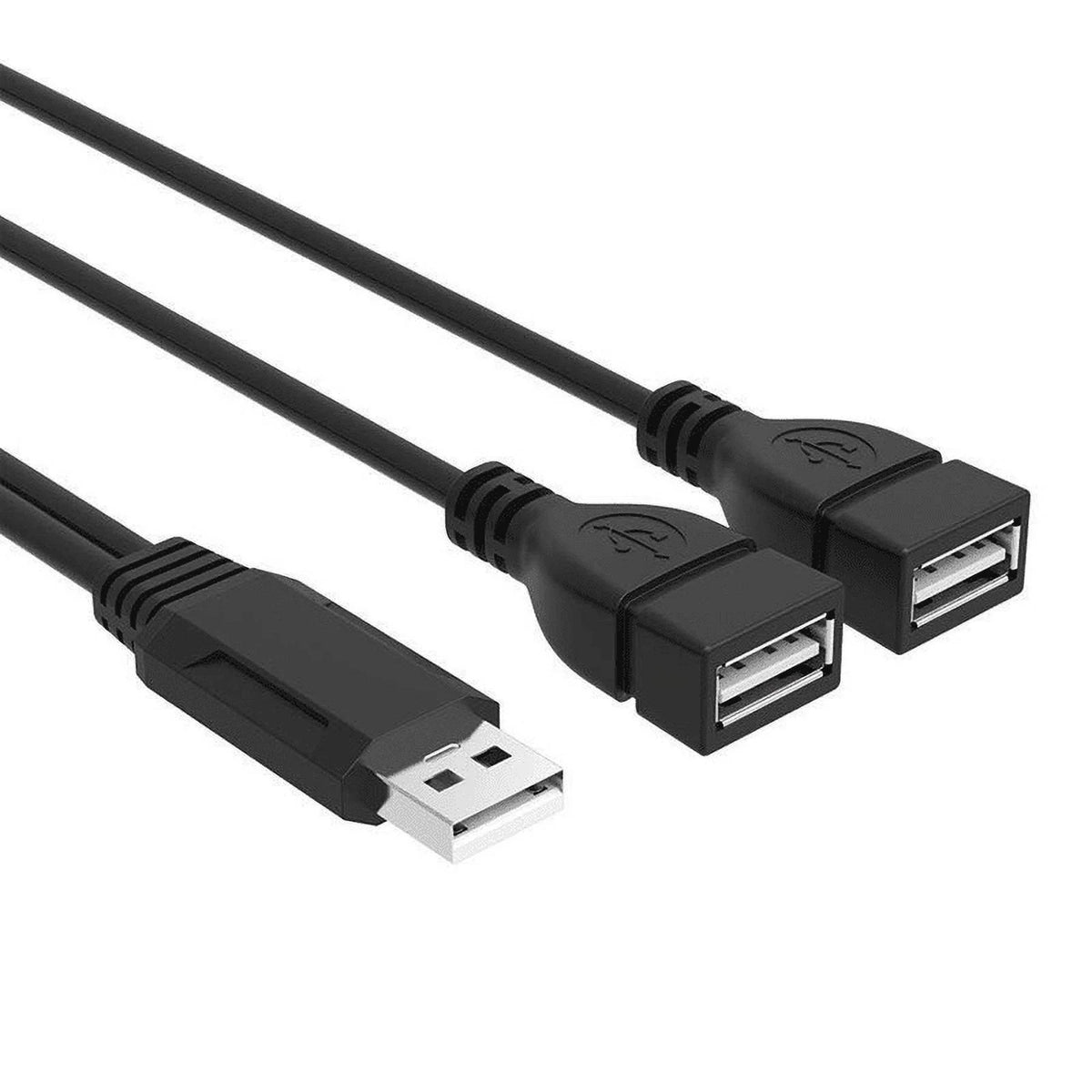 2.0 USB One Female Two Male Data Charging Cable 30cm H745024