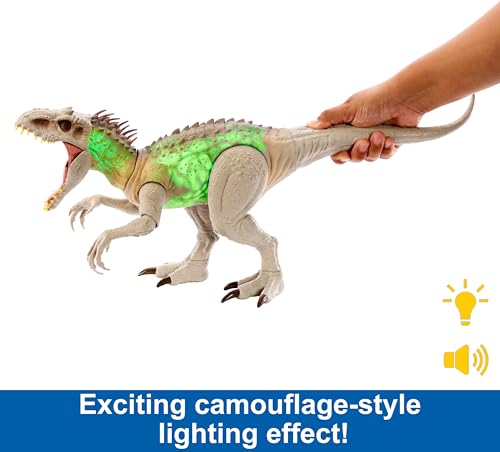 Camouflage 'n Battle Dinosaur Toy, Indominus Rex Figure with Lights, Sounds & Motion Z487669