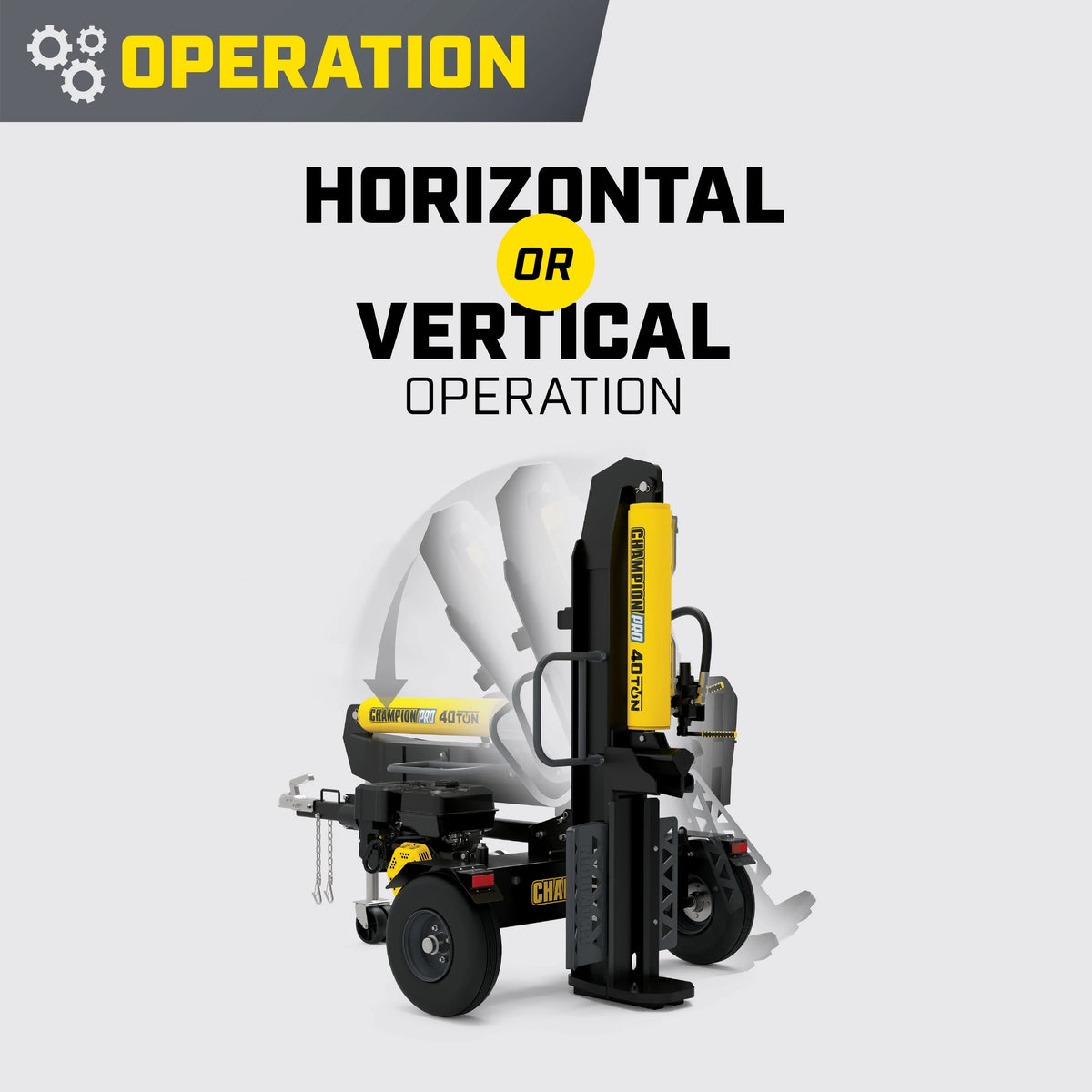 40-Ton Horizontal/Vertical Full Beam Gas Log Splitter with Auto Return K947242