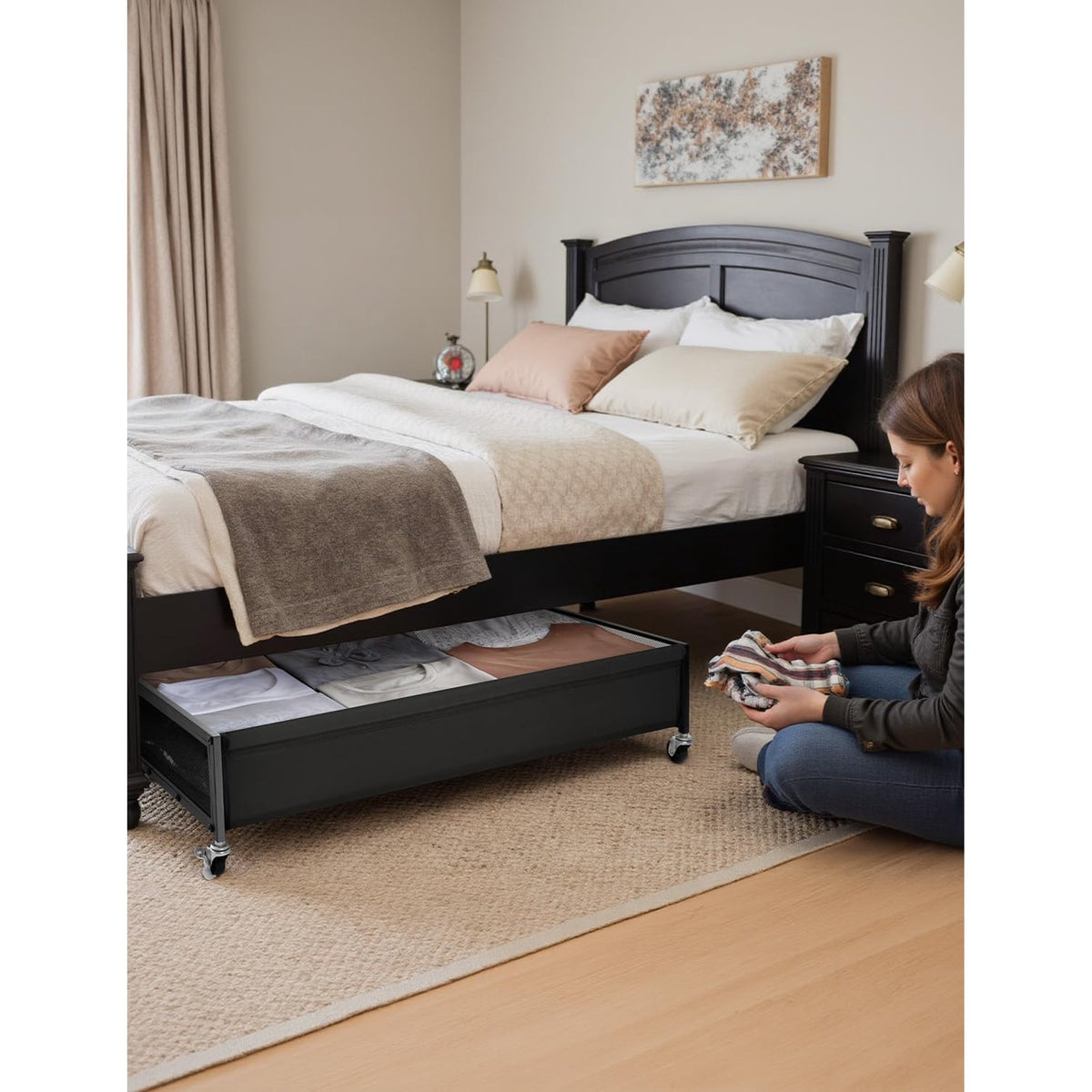 2-Pack Metal Underbed Storage Bins, 80L E4056