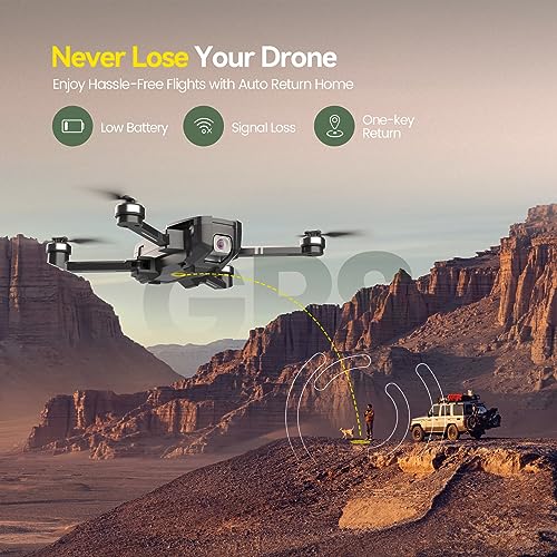 4K UHD GPS Drone with Camera, 52 Minutes Flight Time, Foldable Quadcopter with Brushless Motor R918
