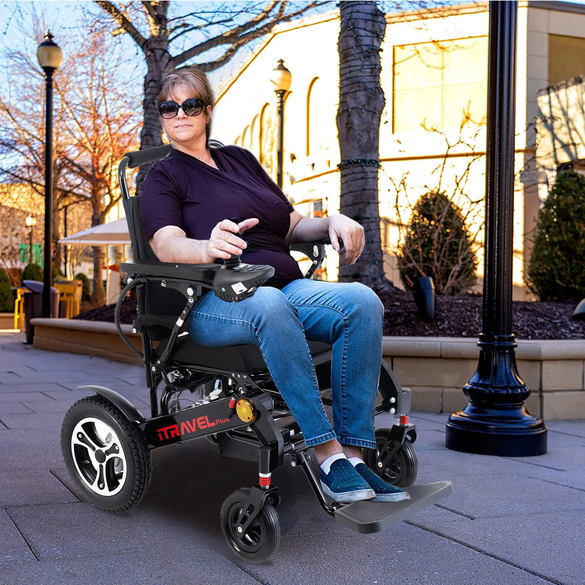 Lightweight Portable Folding Electric Wheelchair with Gel Seat Cushion S184239