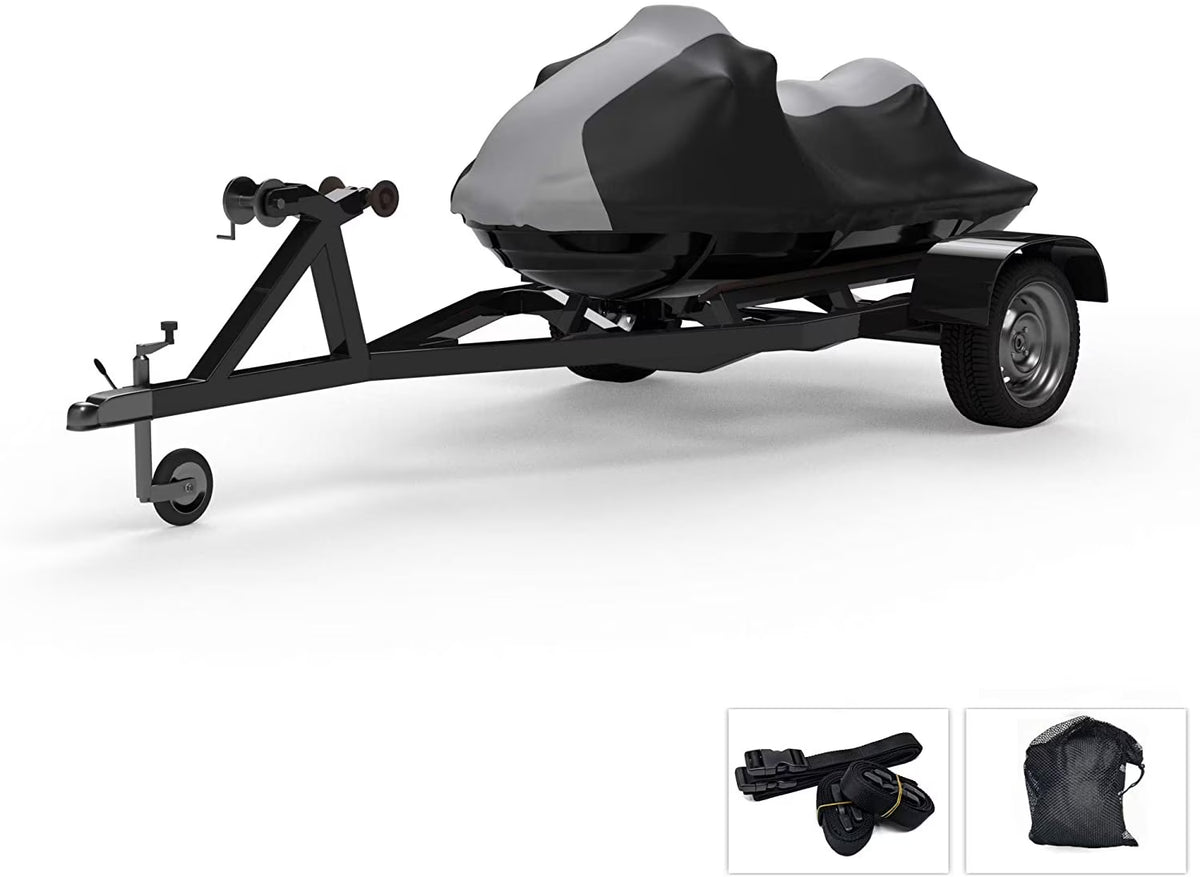 Gray / Black Trailerable Jet Ski Cover with Trailer Straps and Storage Bag R8318