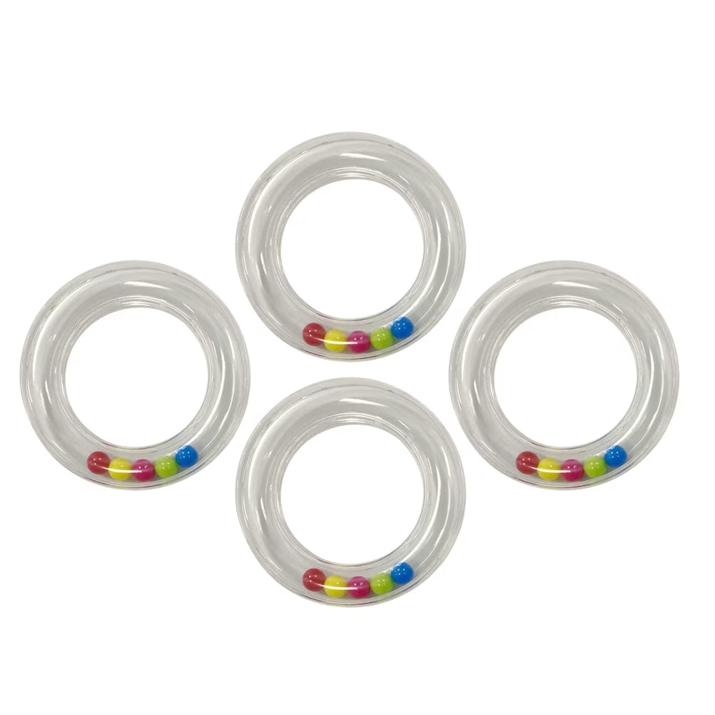 Transparent Circle Rattle Hand Crank Toy Newborn Toys 0 3 Months Kids Music Infant 4 Pcs R416154