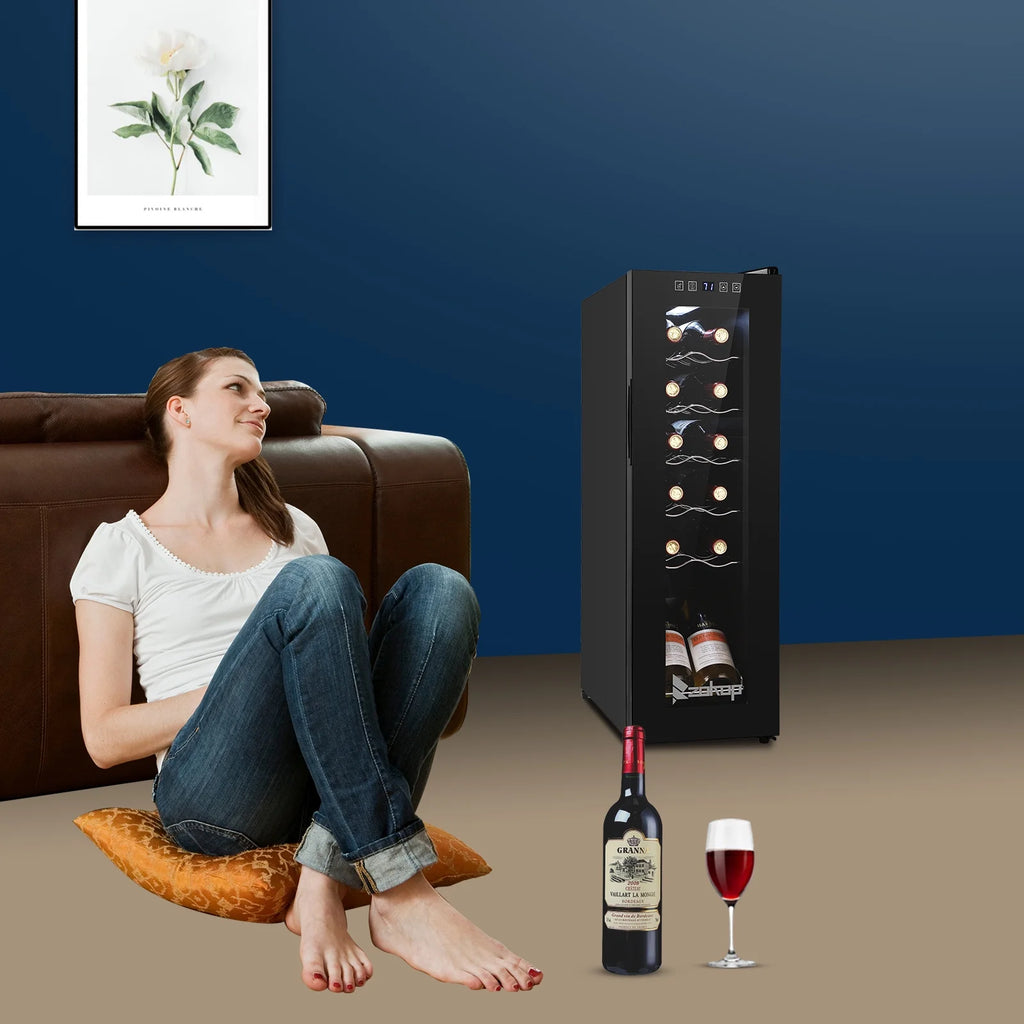 115V 85W 1.2cu.ft/34l Electronic Wine Cabinet with Transparent Glass Door E41342