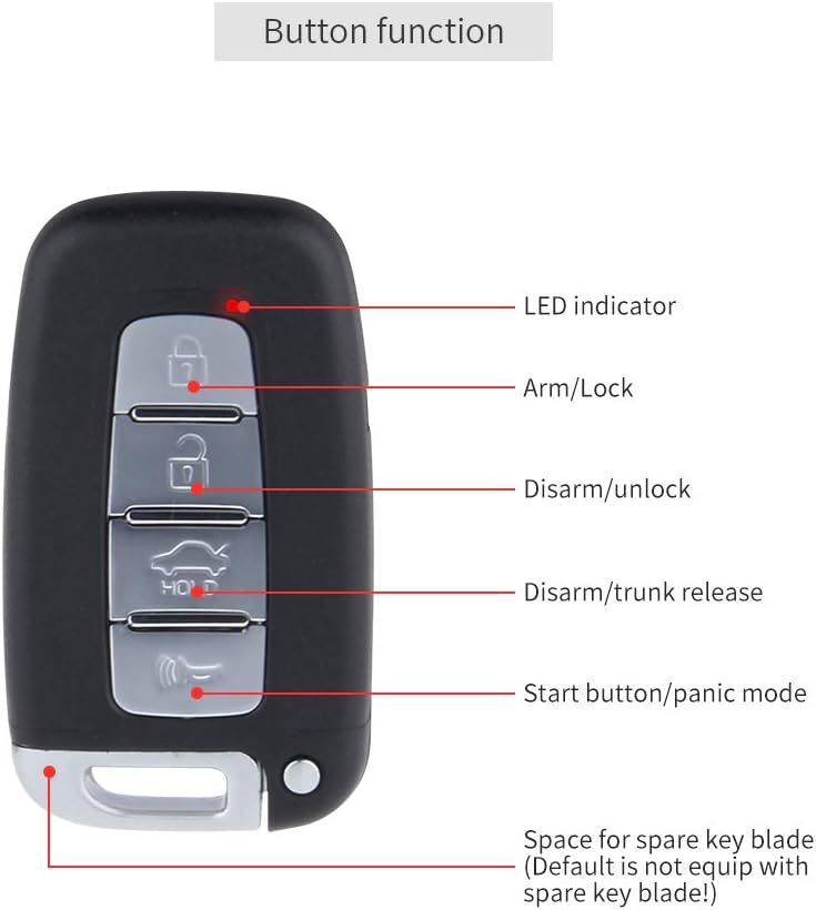 PKE Car Alarm System Keyless Go DC12V Pack of 2 B763