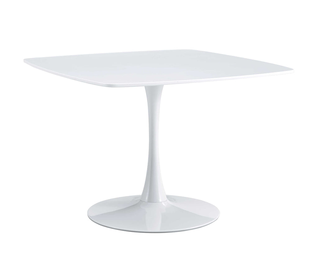 White Mid-century Round MDF Pedestal Dining Table T586364