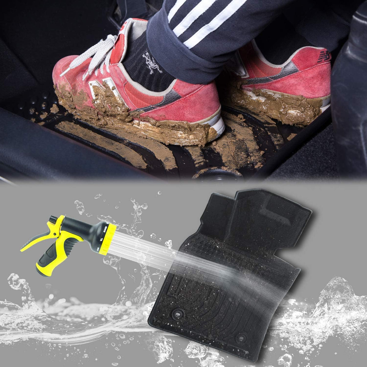 Black Floor Mats Liners for GV80 5 Seats 2021 2022 Heavy Duty All Weather Guard Front Rear Auto Carpet O46990