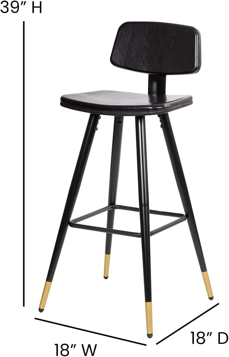 Black Adjustable Low Back Barstool H471935