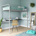 Twin Size Metal Loft Bed with Desk W233724